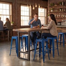 Blue Gloss Bistro Set Of 4 30"
