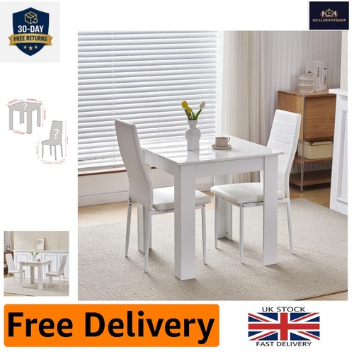 Compact dining set with glossy - set,
