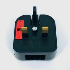 USA To UK 2 Pin To 3 Pin Converter Universal  Fused Plug Adapter Black/White