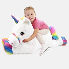 Large Cute Plush Unicorn Lying Horse Teddy Stuffed Giant Super Soft Toy