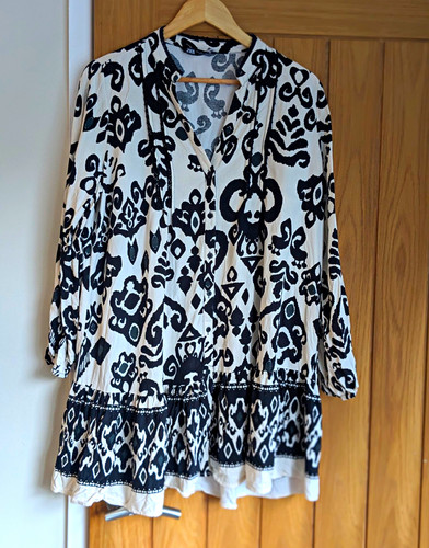 Zara black white geometric - white,