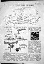 Old Mackie Type-Composing 1871 General Plan Prentice Works Stowmarket Victorian