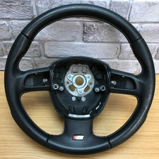 Genuine Audi S5 8T DSG paddle shift MFSW leather grey stitched steering wheel 2C