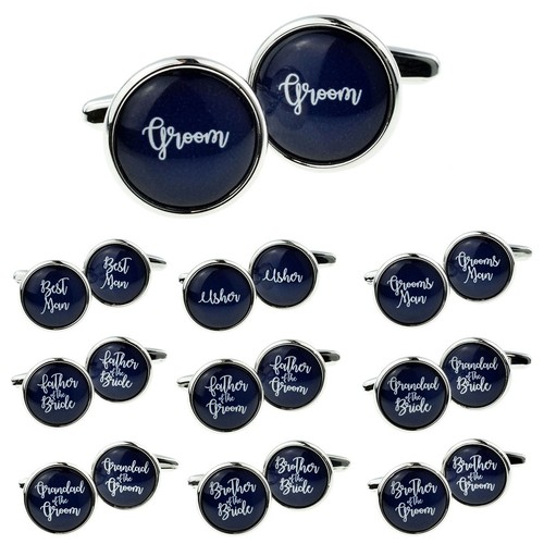 Navy blue wedding cufflinks - navy,