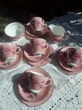 COLCLOUGH VINTAGE PINK TEA SET STUNNING