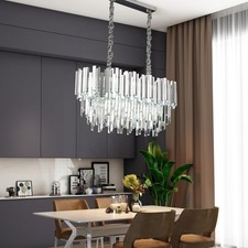 80CM Modern Crystal Chandelier Lamp Luxury Ceiling Pendant Light for Living Room