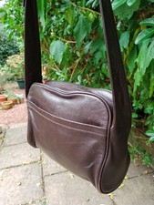 Tula Vintage Chocolate Brown Real Leather Crossbody Bag Good Clean Condition