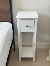 Tall Bedside Table Shabby Chic Side Cabinet Slim Narrow Telephone Lamp Stand Set