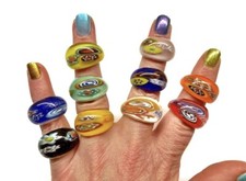 Murano Style Glass Rings lot