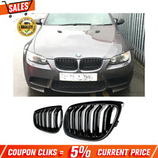 FOR BMW E92 E93 M3 3 SERIES COUPE KIDNEY TWIN GRILLE GLOSS BLACK 07-10