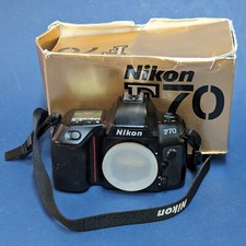 Boxed Nikon F70 35mm Film SLR Camera w/ Strap, autofocus PASM LCD display flash