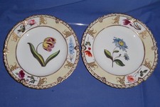 Pair COALPORT plates : floral sprig c1820