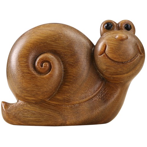 Wooden snail statue - snail,