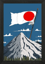 Japanese Flag on Mountain Peak
