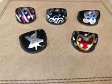 Coloured Dome Lucite Plastic Resin Ring with Different Designs - Retro 80's NEW