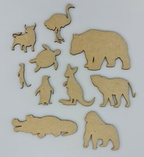 Wooden mdf zoo animal - wooden, shapes