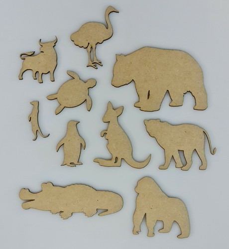 Wooden mdf zoo animal shapes - zoo,
