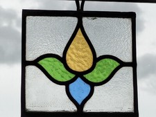 Pretty Compact Art Deco Hanging Stained Glass Window Panel