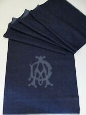 Dunhill mens 100% cashmere scarf navy blue NEW winter wool luxury gents
