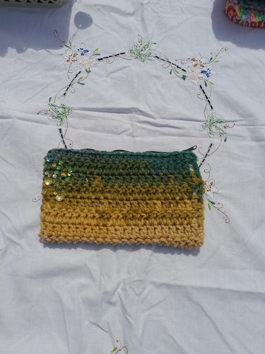Hand made crochet clutch - , bag
