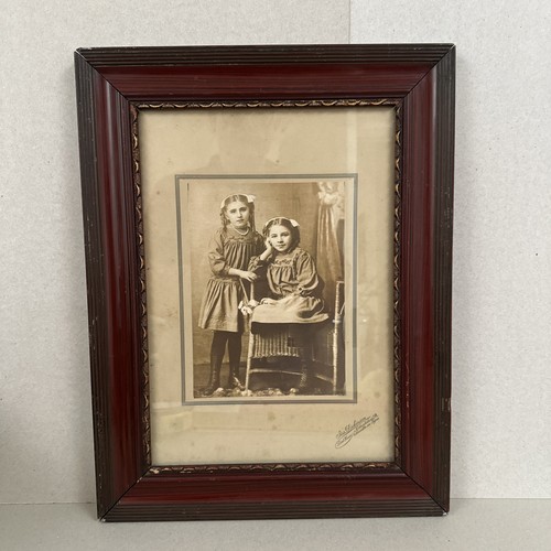 Antique mahogany picture frame - mahogany,