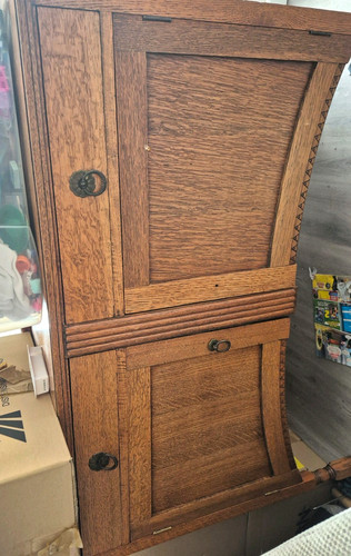 Vintage brown wooden - wooden, sideboard