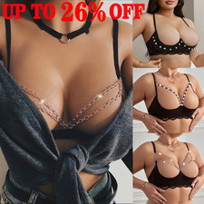 UK Sexy Womens Lace Open Cup