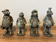 SET 4 WIND IN THE WILLOWS GARDEN OUTDOOR ORNAMENT FIGURES RATTY MOLE TOAD BADGER