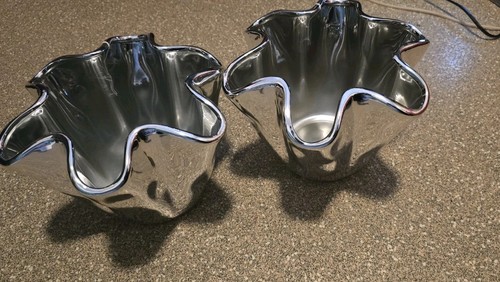 The chrome crinkle vase - chrome,