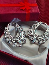 Silver Gypsy Creole Earrings