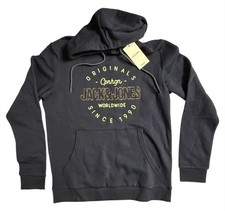 BNWT Jack & Jones Men’s Pullover Jorsurface Sweat Hoodie Navy Regular Fit-Medium