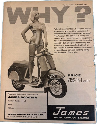 1961 james 150cc - james, scooter