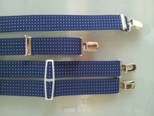 Trouser Braces WOVEN 35mm with 4 Heavy-Duty Quality Clips Classic Suspenders New