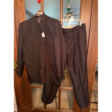 Eddie Domani Mens Black Nehru