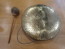 Large Brass Gong with Gavel
