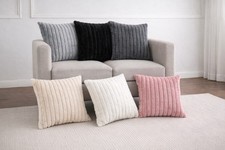 Ribbed Plush Cushion Covers