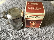 Fabulous Vintage 70”s Dutch Single Cup Coffee Maker Koffie Filer 18/8 Stainless 