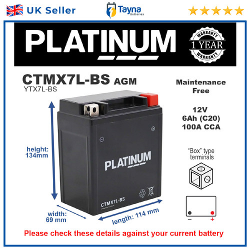 Ctmx7l platinum agm - ctmx7l-bs,