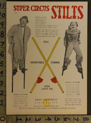 1954 stilt circus clown - circus,