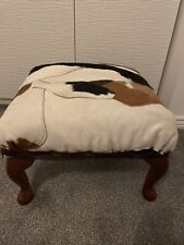 Cowhide Skin Upcycle Footstool_PC