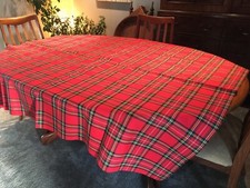 NEW TARTAN  TABLECLOTH - 'ROYAL STEWART' MATT OILCLOTH  approx 54" X 62" 