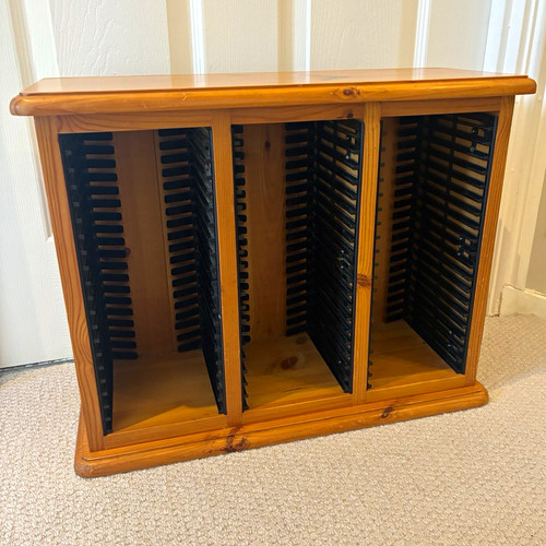 Vintage wooden storage rack - wooden, cd