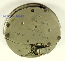 Vintage Omega 8 Day Deck Or Dashboard Clock Movement c1934 For Restore Spares