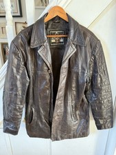 ECHTES LEDER Mens Vintage Brown Leather Longline Jacket Mid Century MED- SEE DES