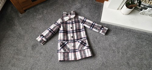 Girls warm coat pink checked - -,