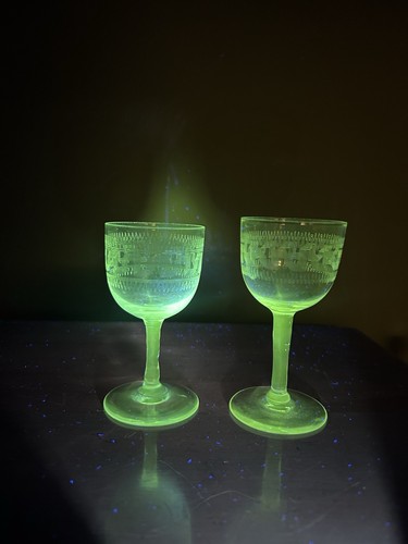 Pair vintage greek key - greek, liqueur