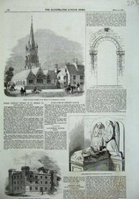Old Antique Print 1857 Catholic Church Thomas Fulham Altar Tomb Preston 19th