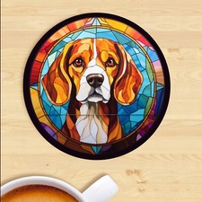 Pet Dog Coaster, Stained Glass