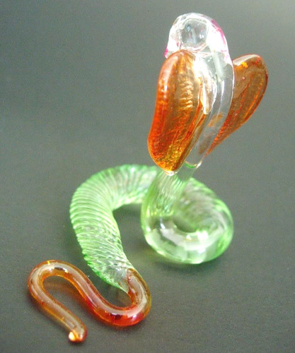 Hand blown glass snake - snake, king