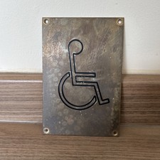 Brass disabled Toilet Sign